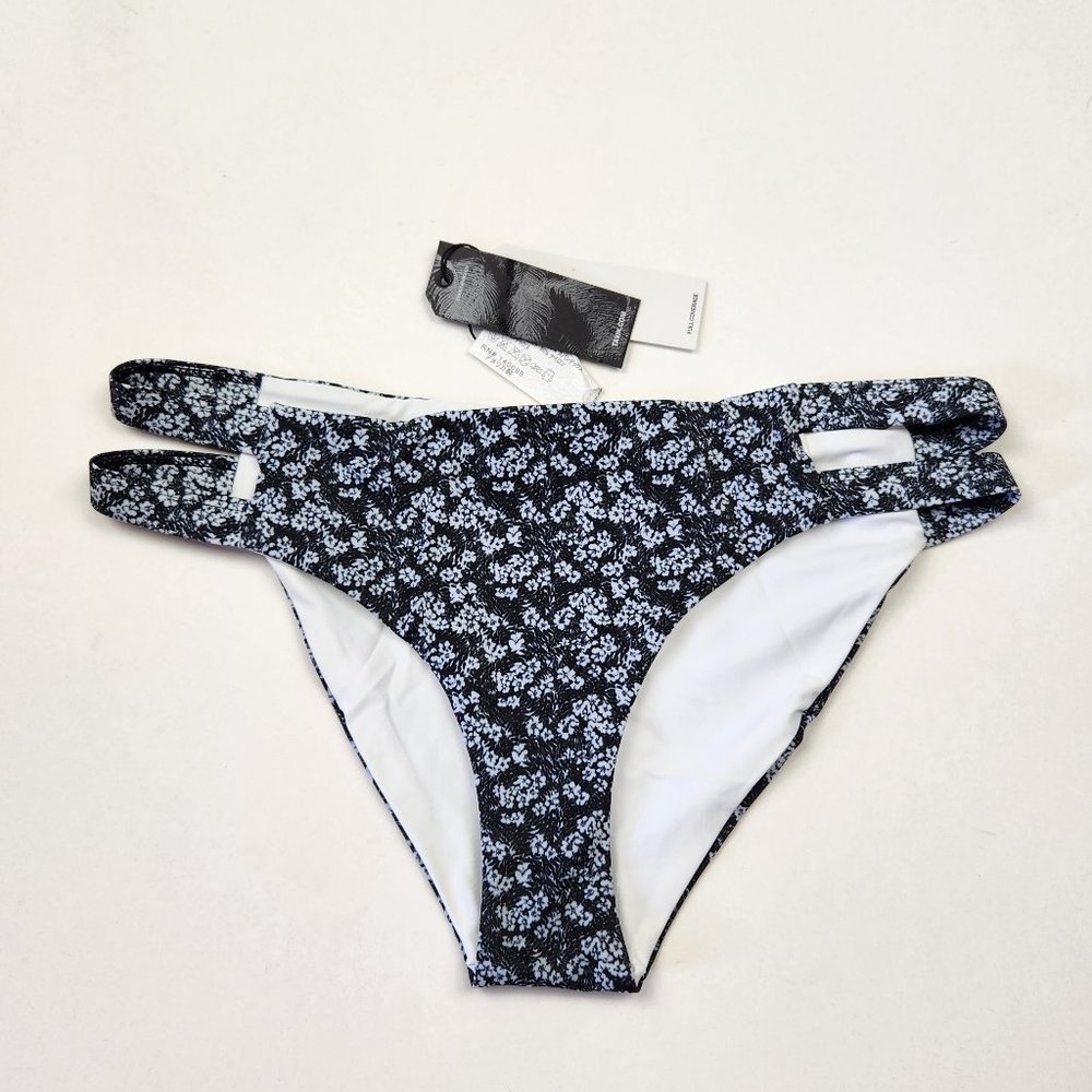 NWT Tavik Chloe Full Coverage Strappy Bikini Bottoms Fern Ditsy Floral sz M